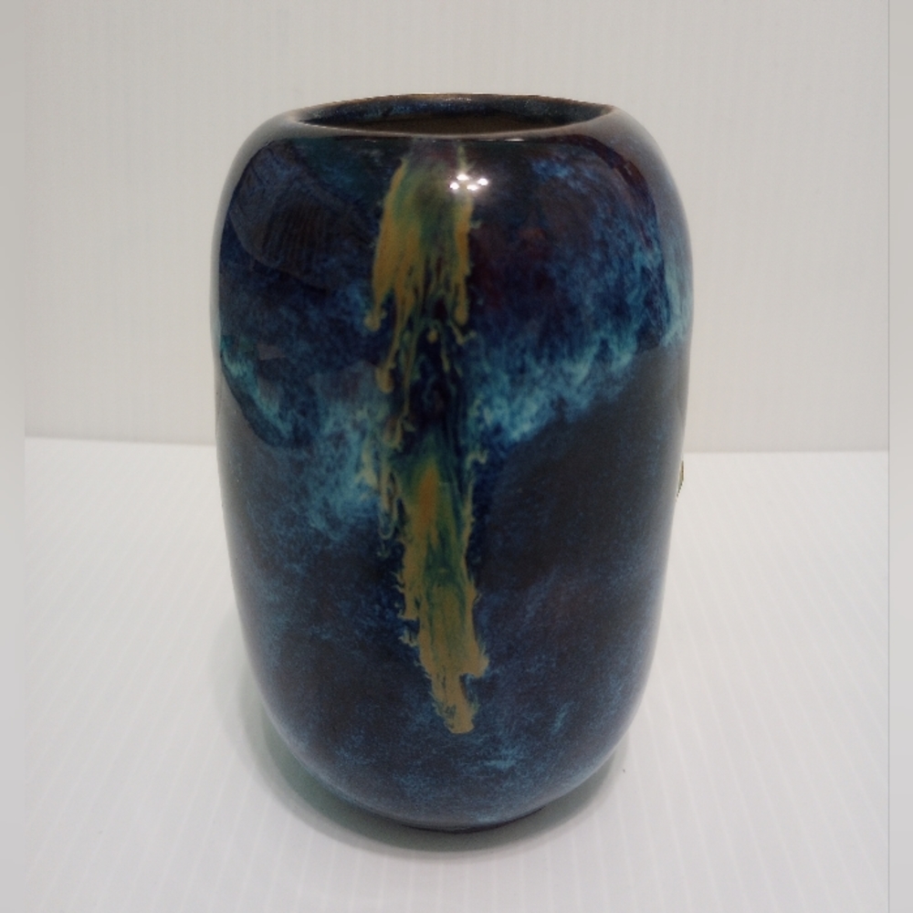 Vintage Drip Glaze Frog on Olive Branch Vase - Picture 5 of 9